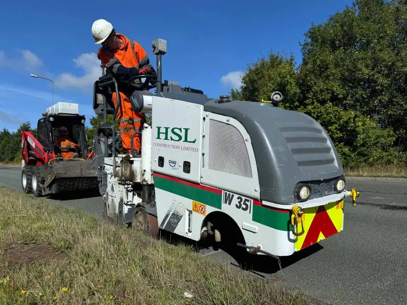 350 degree Road Planer participating in road resurfacing works: Swipe To View More Images