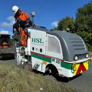 350 degree Road Planer participating in road resurfacing works: Click Here To View Larger Image